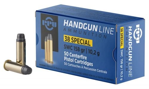 PPU Handgun Wadcutter 38 Special Ammo 50 Round Box