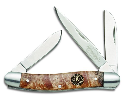 Remington Medium Sportsman Stockman Folding Knife w/Burl Woo