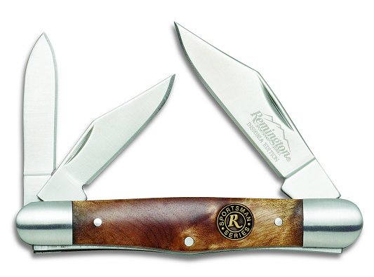 Remington Sportsman Whittler Folding Knife w/3 Blades & Burl