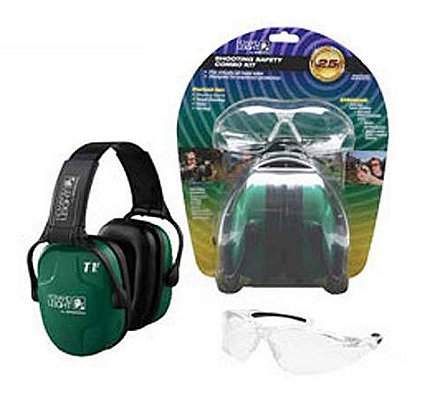 Howard Leight Green Earmuffs & Clear Shooting Glasses