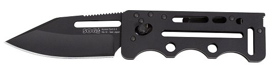 SOG Black Clip Point Folder Knife