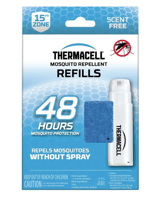 Thermacell R4 Repellent Refill Effective 15 ft Odorless Scent Mat/Fuel Cartridges Repels Mosquito Effective Up to 48 hrs 4 Fuel