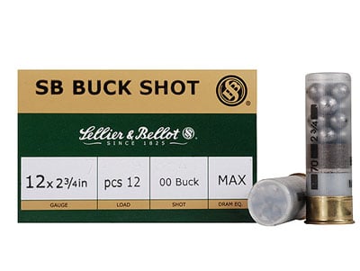 Sellier & Bellot 12 GA 2 3/4 #4 Buck 21 pellet 10 rds