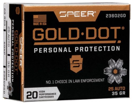 Speer .25 ACP 35 Grain Gold Dot Hollow Point