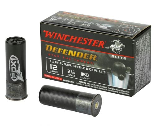Winchester PDX1 Defender Lead Rifled Slug 12 Gauge Ammo 3 00 Buck Pellets 10 Round Box
