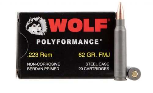 Wolf Performance .223 Remington 62 Grain Bi-Metal Full Metal Jacket 20rd box