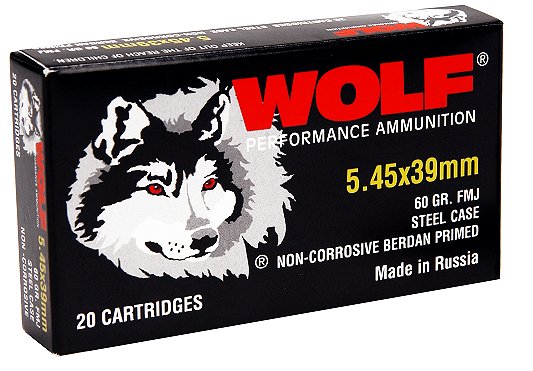 Wolf 5.45MMx39MM Russian 60 Grain Full Metal Jacket 750 Rd Case