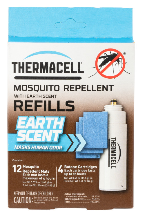 Thermacell E4 Repellent Refill Effective 15 ft Earth Scent Mat/Fuel Cartridges Repels Mosquito Effective Up to 48 hrs 4 Fuel Car