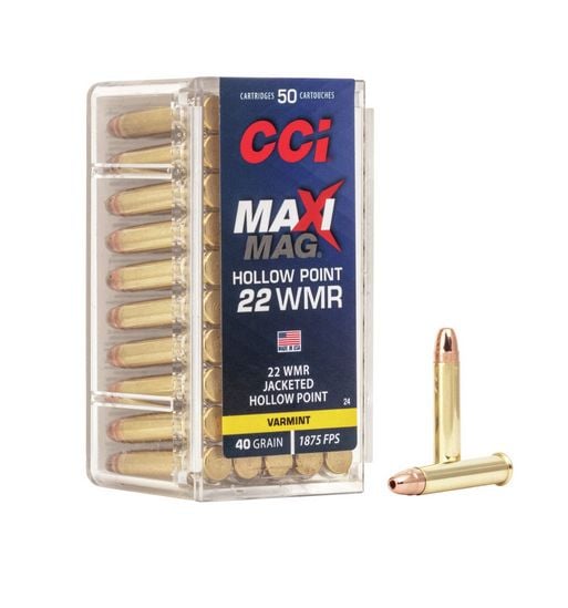 CCI Maxi-Mag 22 Magnum / 22 WMR Ammo 40gr Jacketed Hollow Point 50 Round Box