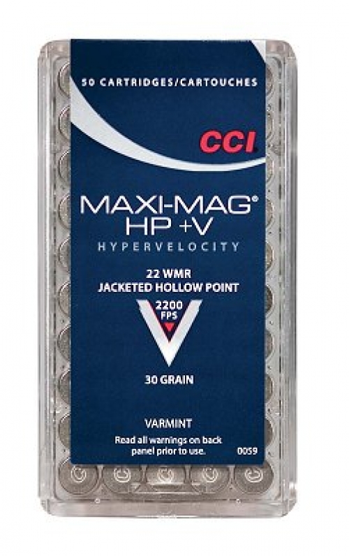 CCI Maxi-Mag+V  .22 WMR 30GR Jacketed Hollow Point 50rd box