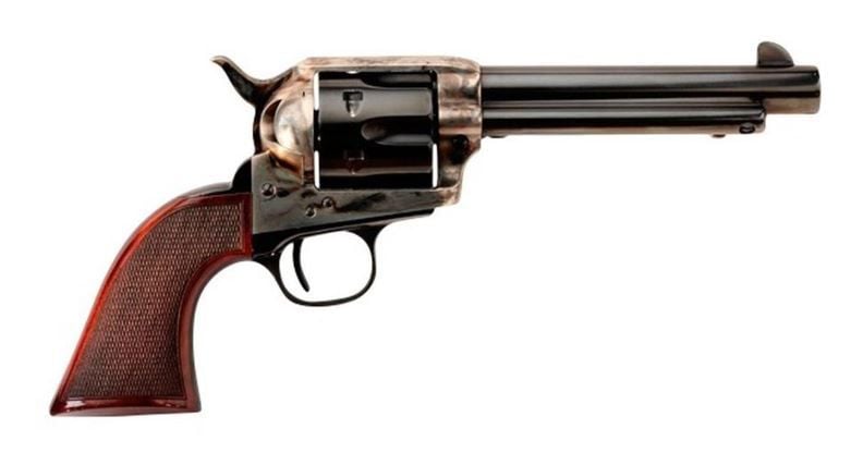 Taylors & Company Smoke Wagon Deluxe 45 Colt, 4.75 Blued Barrel, Checkered Walnut Grip, 6 Rounds