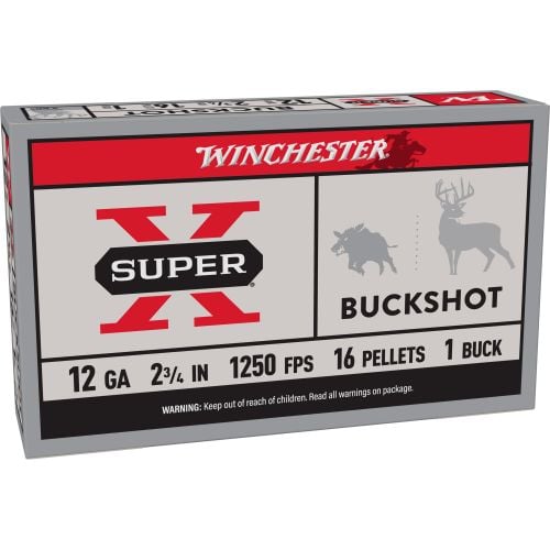 Winchester Super X Buckshot 12 Ga Ammo 2.75 #1 Buck 5 Round Box
