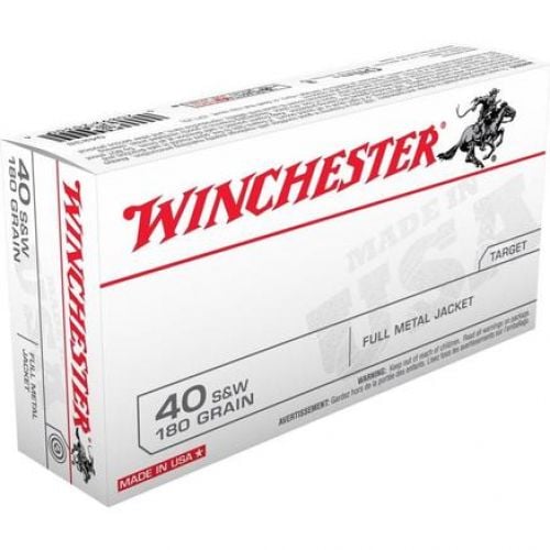 Winchester Full Metal Jacket 40 S&W Ammo 180 gr 50 Round Box