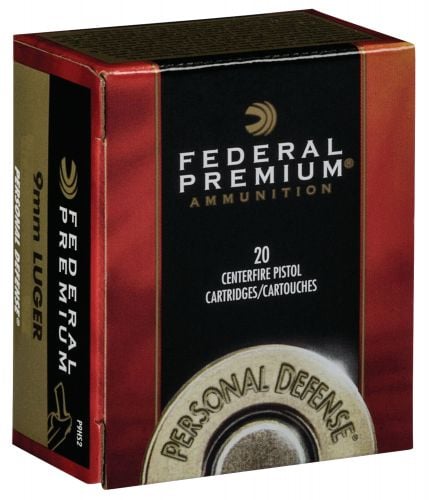 Federal Premium Personal Defense Hydra-Shock 9mm Ammo 124gr JHP 20 Round Box