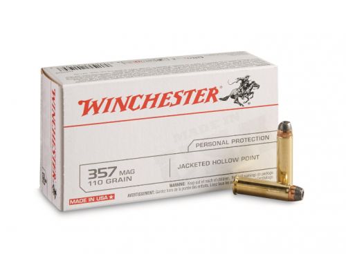 Winchester USA 357 Remington Magnum 110 Grain Jacketed Hollow Point 50rd box