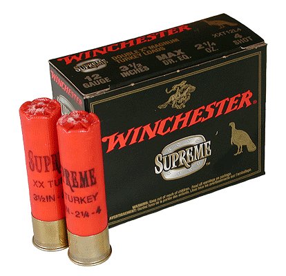Winchester 12 Ga. Supreme XX Magnum Turkey 3 2 oz, #4 Coppe