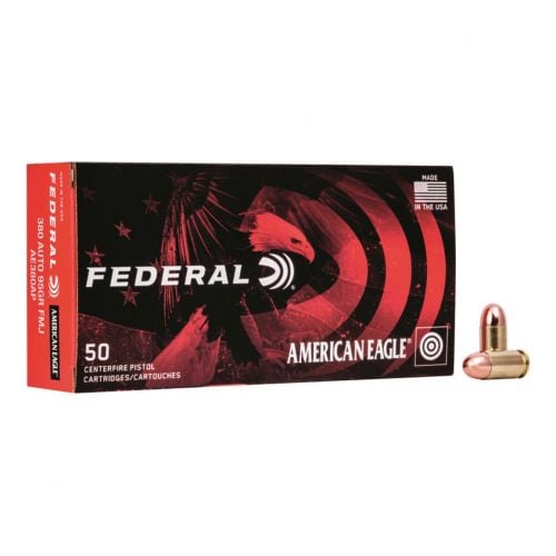 Federal American Eagle Full Metal Jacket 380 ACP Ammo 95gr  50 Round Box