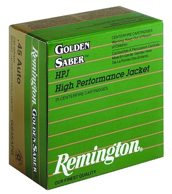Remington .45 ACP +P Golden Saber 185 Grain Brass Jacketed Ho