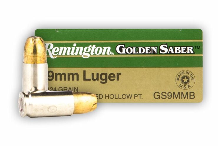 Remington 9MM Golden Saber 124 Grain Brass Jacketed Hollow P