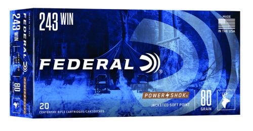 Federal Power-Shok Soft Point 20RD 80gr 243 Winchester