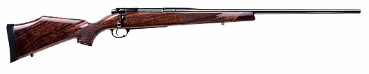 Weatherby Mark V Deluxe Bolt Action Rifle DXM340WR60, 340 Weatherby Mag, 26 in, Walnut Stock, Blue Finish, 3 Rds