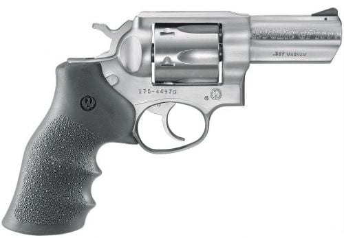 Ruger GP100 357 Magnum 3 Stainless, Hogue Grip, 6 Shot Revolver
