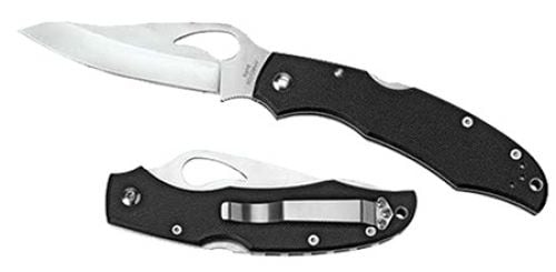 Spyderco BY03PSBK2 Byrd Cara Cara 2 Lightweight 3.75 Folding Drop Point Part Serrated 8Cr13MoV SS Blade Black Textured FRN Hand