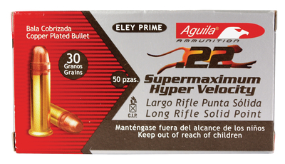 Aguila .22 Long Rifle Super Maximum 30 Grain Solid Point