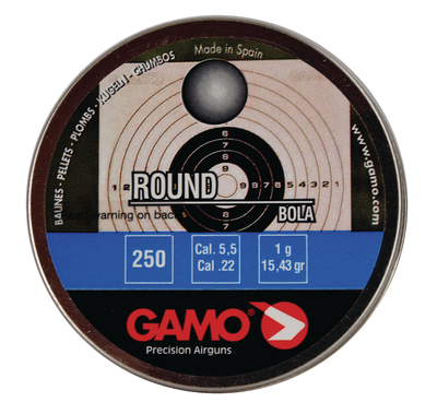 Gamo Roundball Pellets .22 Caliber 250 Per Tin