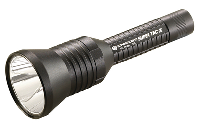 Super Tac Flashlight with Holster Uses 2 Lithium Batteries Black