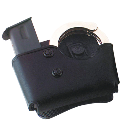 Cop Magazine/Cuff Paddle Carrier For .45 Single Column Polymer B