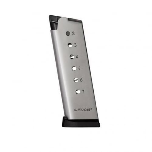 Mec-Gar MGCO4507 1911 Officer Magazine 7RD 45ACP Nickel