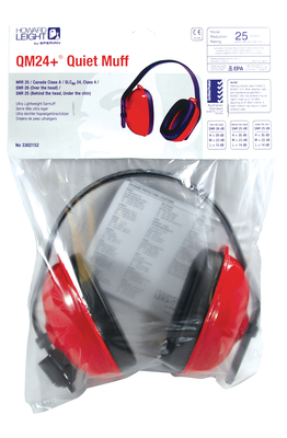 QM 24+ Earmuff Multiple Position Earmuff Red/Black Nosie Reducti