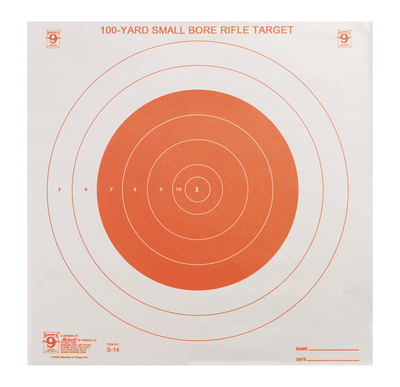 100 Yard Small Bore Target Orange 20 Per Pack