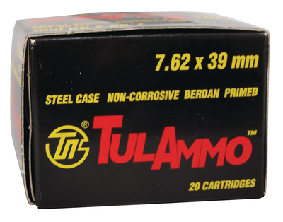 TulAmmo 7.62x39mm 122 Grain Full Metal Jacket Lead Core 1000 Rou