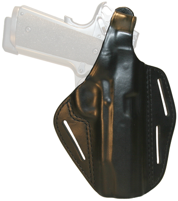 Three Slot Leather Pancake Holster Black Right Hand For Colt 5 Inch Government
