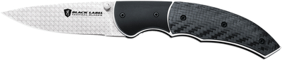 Black Label Turning Point Carbon Fiber Tactical Folding Knife 3 Inch Spear Point Blade Black Carbon Fiber Handle Boxed