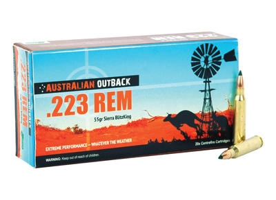 Outback Ammunition .223 Remington 55 Grain Sierra BlitzKing 200 Rounds Per Case