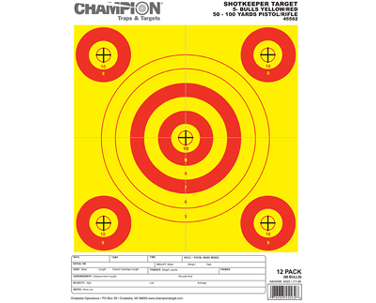 CHAMP SHOTKEEPER 5 BULLS YELLOW TARGET 12PK (12)