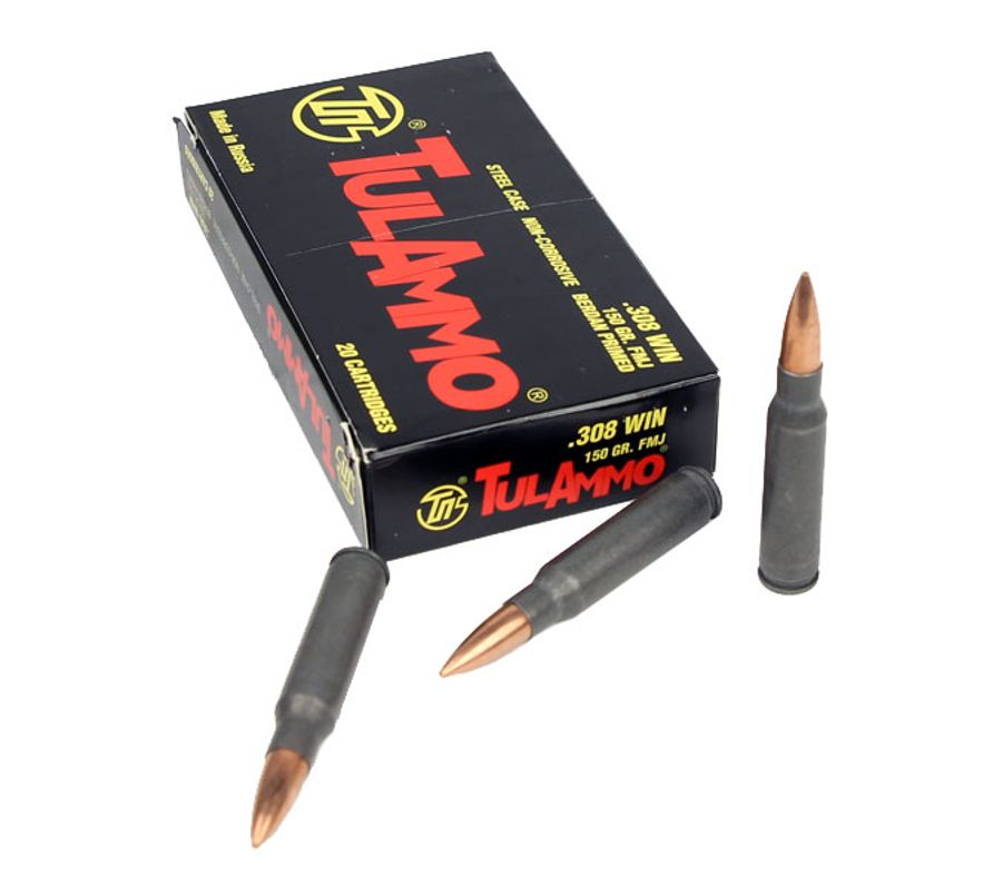 TULA 308 Winchester 150GR FMJ 2025 STEEL CASED 308150 | Steel Casing