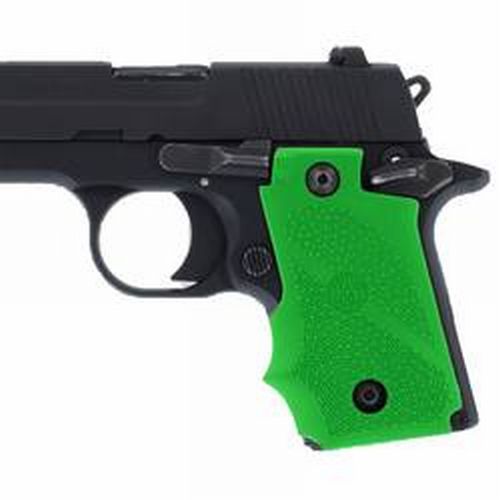 Hogue SIG P238 RUBBER FINGER GROOVE ZOMBIE GRN