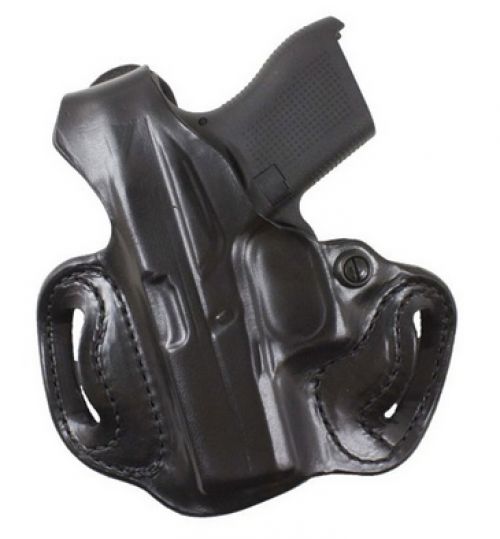 DeSantis 085BA8BZ0 Thumb Break Mini Belt Holster Black Leather RH for Glock 43