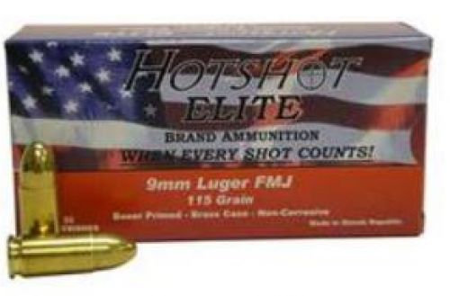 CENT 9MM 115GR FMJ HOTSHOT 50RD