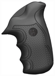 Pachmayr Diamond Pro Grip Diamond Checkering Black Rubber with Finger Grooves for Ruger SP101