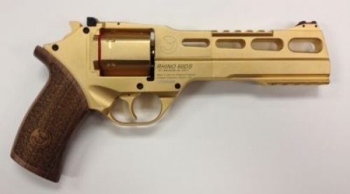 CHI GLD RHINO 60DS 357 6 GLD 6 | 340140 | Gold, 6" Barrel, 6 Rounds, Wood  Grips, 3-Dot Sights - Buds Gun Shop