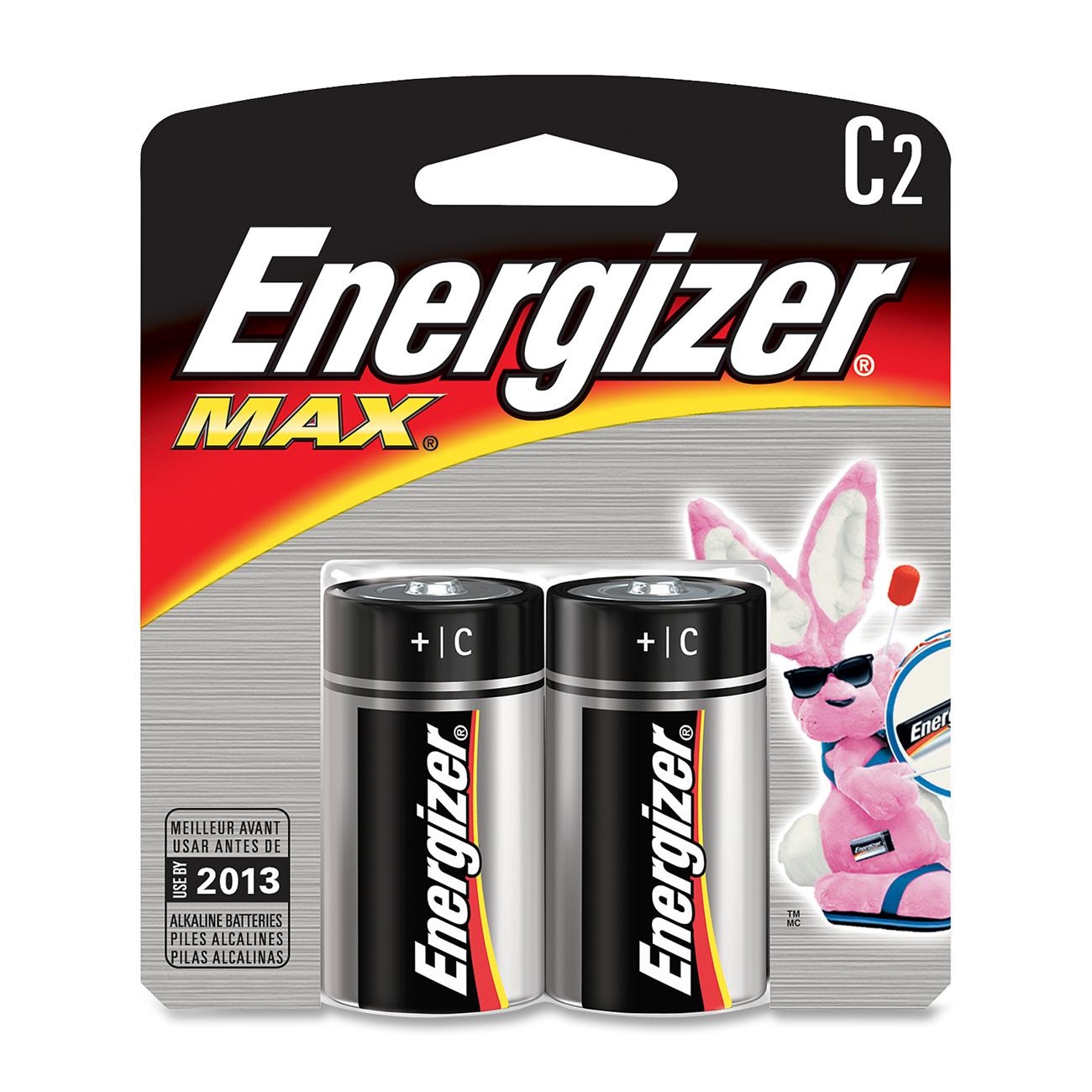 2 Pk, C Energizer Max Battery