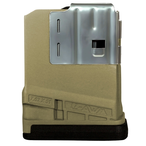 Lancer L7AWM AR-10 Magazine 5RD 308WIN/7.62NATO Opaque FDE