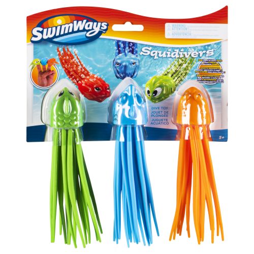 SwimWays SquiDivers Kids Pool Diving Toys, 3 Pack, Bath Toys & Pool Party Supplies