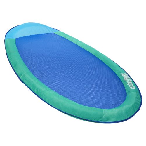 SwimWays Spring Float Recliner, Water Summertime Relaxation Comfort Lounge Seat, Aqua Blue