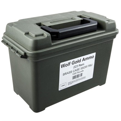 Wolf Ammo Can .223 Remington 55gr FMJ Brass Cased 1000/Can (1000 rounds per box)
